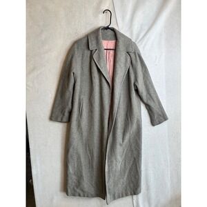 Vintage Kismalian by Somersville 100% Cashmere Coat Gray Longline Overcoat